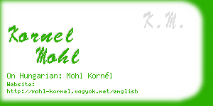 kornel mohl business card