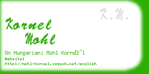 kornel mohl business card